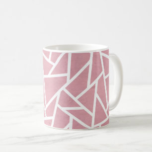 Coral och white mosaic mönster kaffemugg