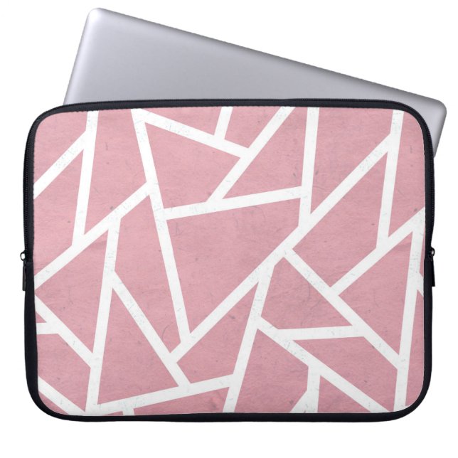 Coral och white mosaic mönster laptop fodral (Framsidan)