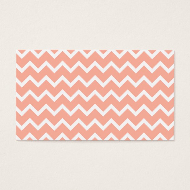 Coral och White Zig Zag Mönster. Visitkort (Framsidan)