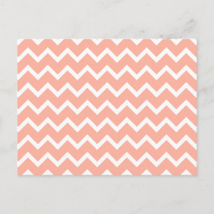 Coral och White Zig Zag Mönster. Vykort