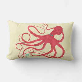 Coral Octopus på Cream - Lumbar Pillow Lumbarkudde