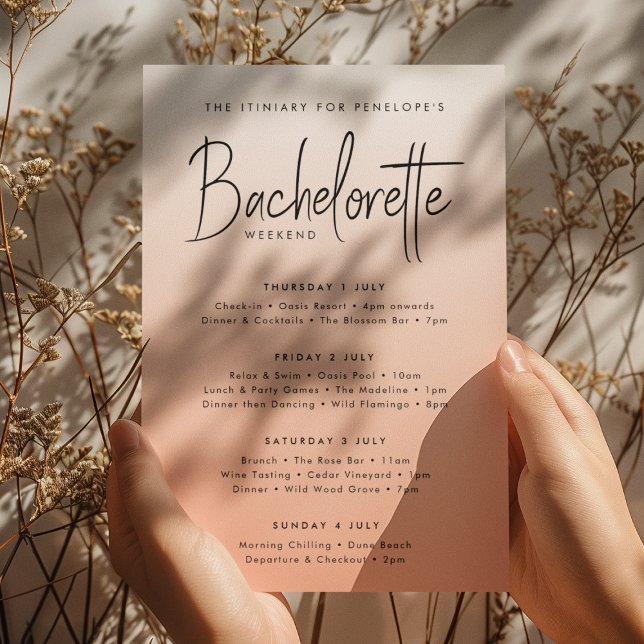Coral Ombre | Bachelorette Helg Italien Inbjudningar (Skapare uppladdad)