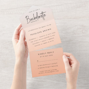 Coral Ombre Bachelorette Helg Peach OSA