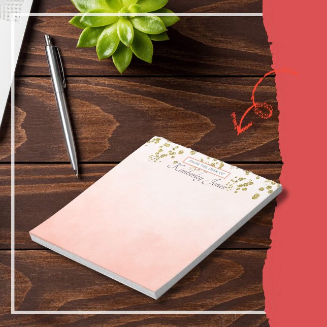 Coral Ombre Guld Sequin Fall Anteckningsblock (Skapare uppladdad)
