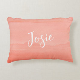 Coral Ombre med Namn Prydnadskudde