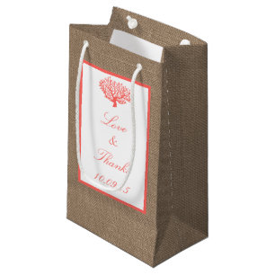 Coral on Burlap Boho Beach WedCollection