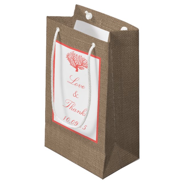 Coral on Burlap Boho Beach WedCollection (Framsidan Vinklad)