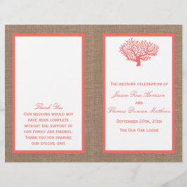 Coral on Burlap Boho Beach WedCollection