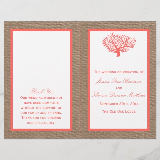 Coral on Burlap Boho Beach WedCollection (Framsida)