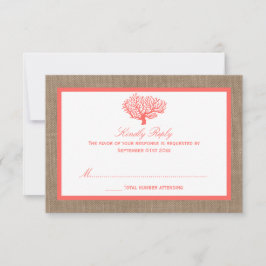 Coral on Burlap Boho Beach WedCollection OSA Kort
