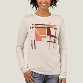 Coral Orange Brown Geometric Abstrakt MCM-utseende T Shirt