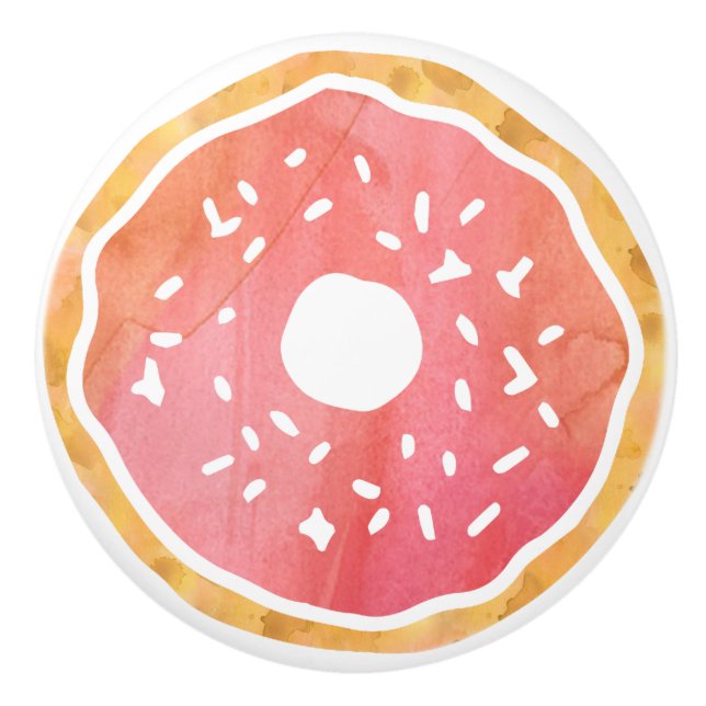 Coral Orange Donut Ceramic Knob Knopp (Framsidan)