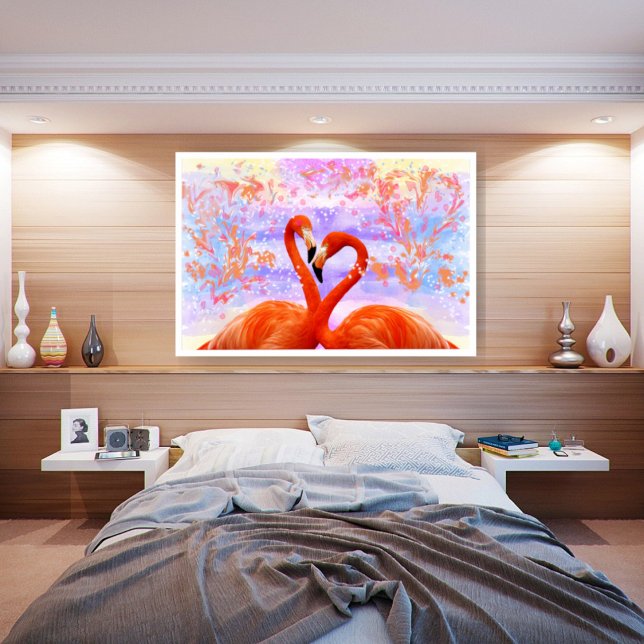 Coral orange flamingos poster (Skapare uppladdad)