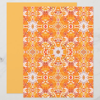 Coral Orange och Cream Batik Medallion Mönster