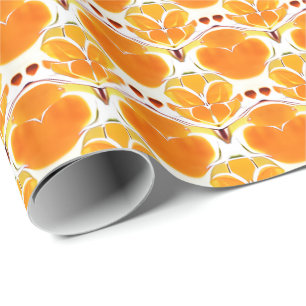 Coral Orange och Cream Batik Mönster Presentpapper
