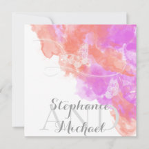 Coral Orchid Watercolor Butterfly Bliss Bröllop