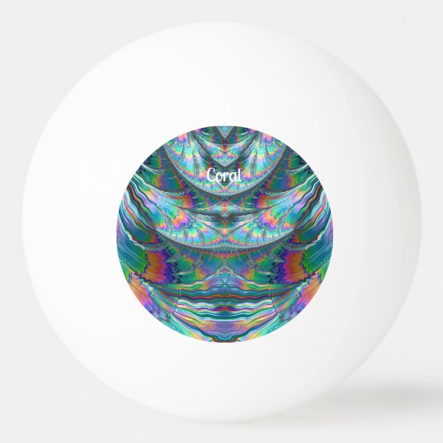 CORAL ~ PASTEL Fractal ~ One Star Ping Pong Boll ~ (Framsidan)