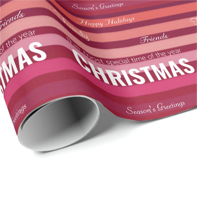 Coral Peach Burgundy Rand Presentpapper (Rullad Hörn)