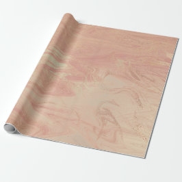 Coral Peach Candy Marble Molten Metallic Shiny Presentpapper