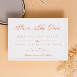 Coral Peach Modern Elegant Photo Spara Datumet