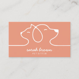 Coral Peach Orange Hund Cat Pet Visitkort