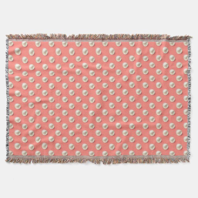 Coral & Pearls Elegant Soft Throw Blanket Filt (Framsidan)