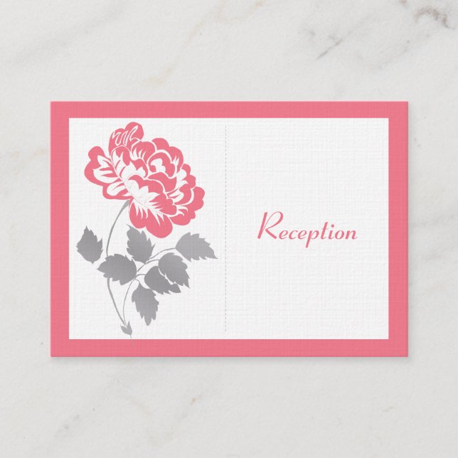 Coral Peony på Linen-kortet för inneslutning Tilläggskort (Framsida)