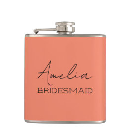 Coral Personlig Bridesmaid Fickplunta