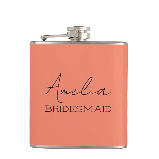 Coral Personlig Bridesmaid Fickplunta (Framsidan)