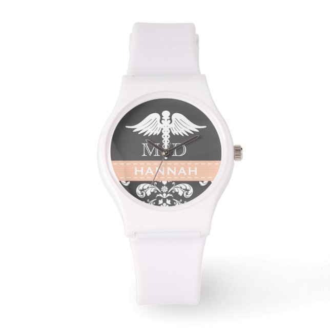 CORAL PERSONLIG PHYSICIAN CADUCEUS CHALKBOARD ARMBANDSUR (Framsida)