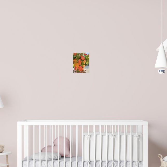 Coral Petunias in a Pot Poster (Barnkammare 2)