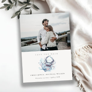 Coral Photo Save Date Card för undervattenskraket Tack Kort