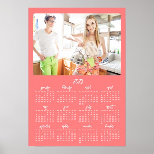 Coral Photo Yarly Calendar 2025 Poster (Framsidan)