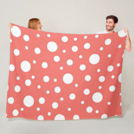 Coral Polka Dot Fleecefilt