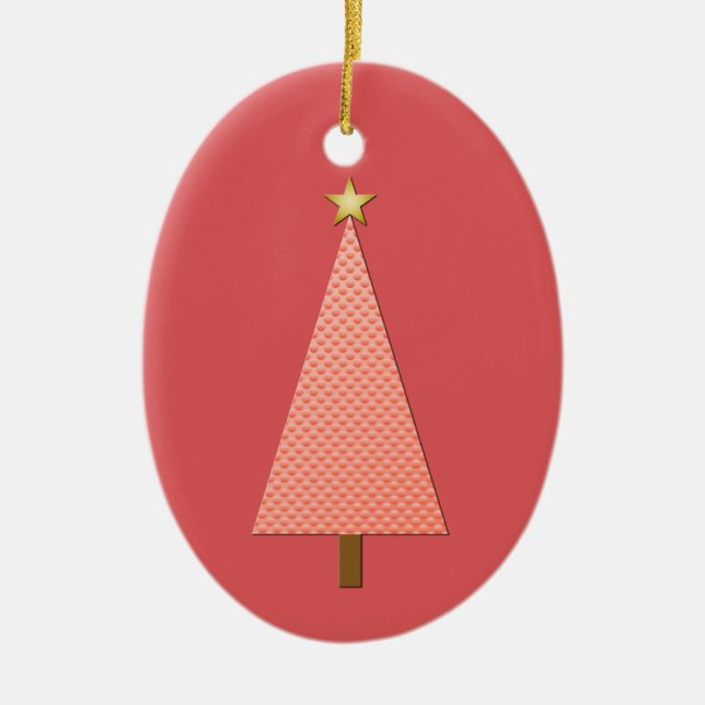 Coral Polka dot modern Julgran Julgransprydnad Keramik (Framsidan)