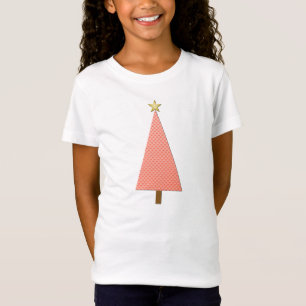 Coral Polka dot modern Julgran Tee Shirt