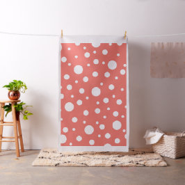 Coral Polka Dot Tyg