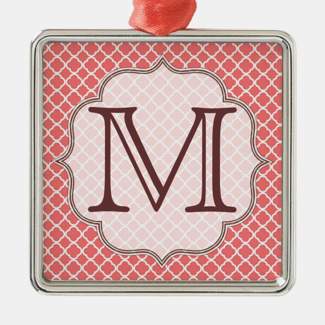 Coral Quaterfoil Latti Monogram Initial Ornament (Framsidan)