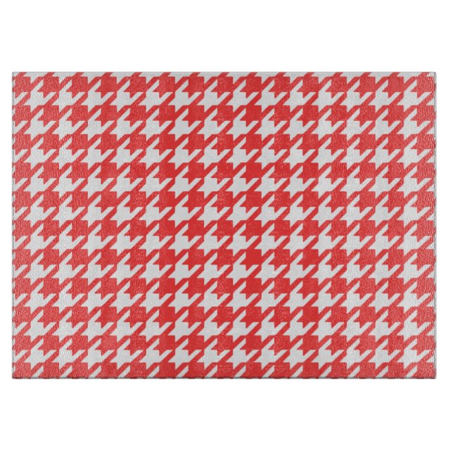 Coral Red and White Houndstooth Mönster (Framsidan)