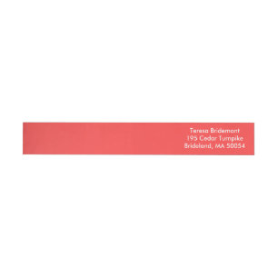 Coral Red Classic Färg Design Etikettband