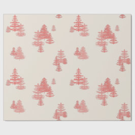 Coral Red Evergreen Ställning Papper Presentpapper