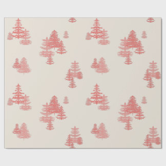 Coral Red Evergreen Ställning Papper Presentpapper