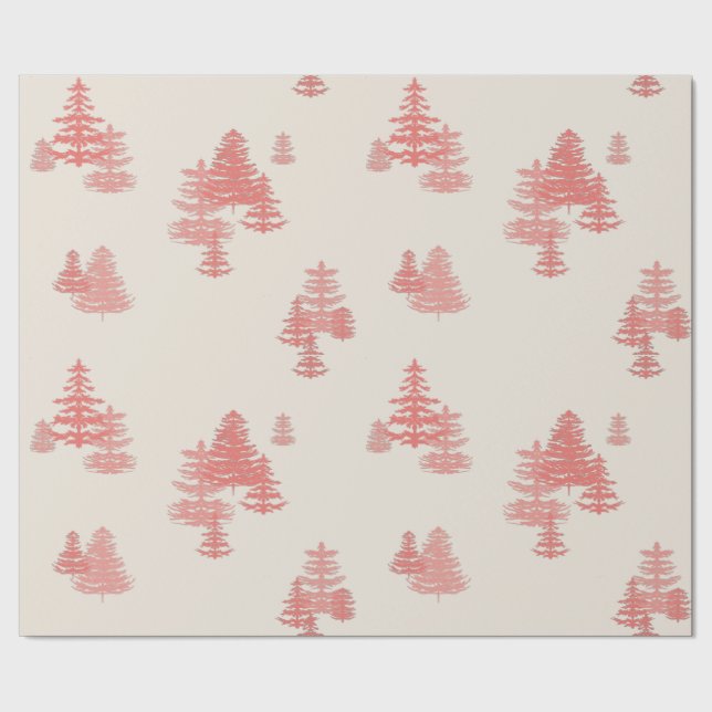 Coral Red Evergreen Ställning Papper Presentpapper (Seam)