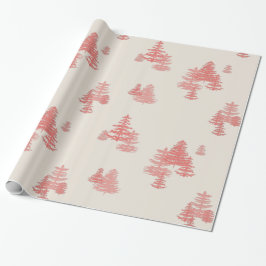 Coral Red Evergreen Ställning Papper Presentpapper