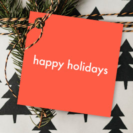 Coral Red Helgdagars | Modern minimal Snyggt Gåvor Etiketter