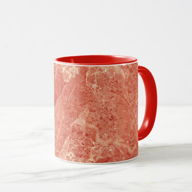 Coral Red Marble Struktur Mugg (Framsida höger)