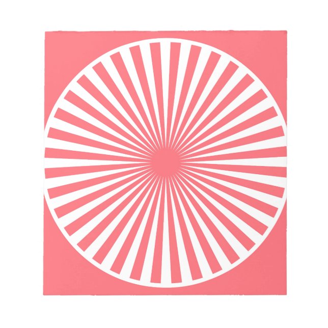 Coral Red med vit cirkel Mönster Anteckningsblock (Framsida)