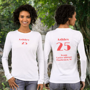 Coral Red Namn, nummer, team (Melight) T Shirt