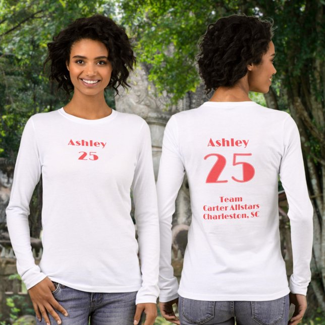 Coral Red Namn, nummer, team (Melight) T Shirt (Skapare uppladdad)