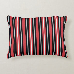 Coral Red Navy Blue White Rand Prydnadskudde